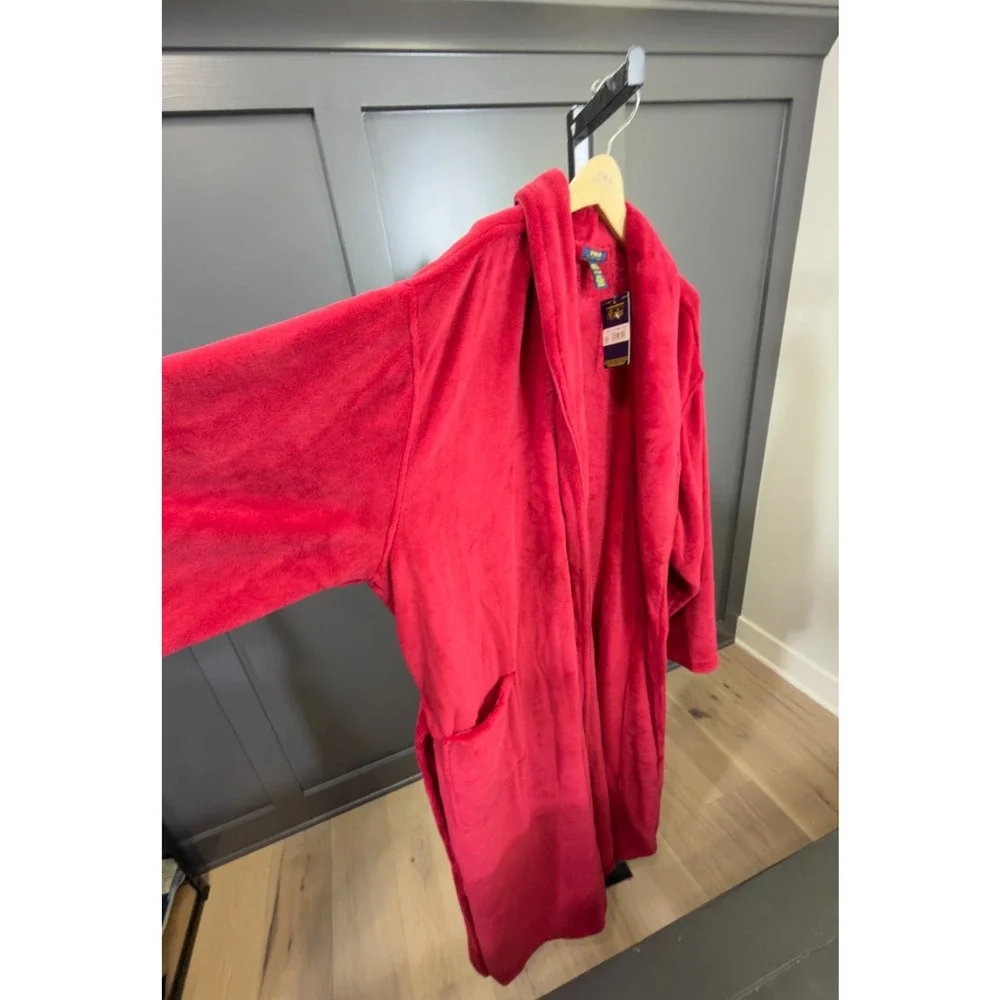 NWT Polo Ralph Lauren Plush Fleece Robe - Red, Size L/XL